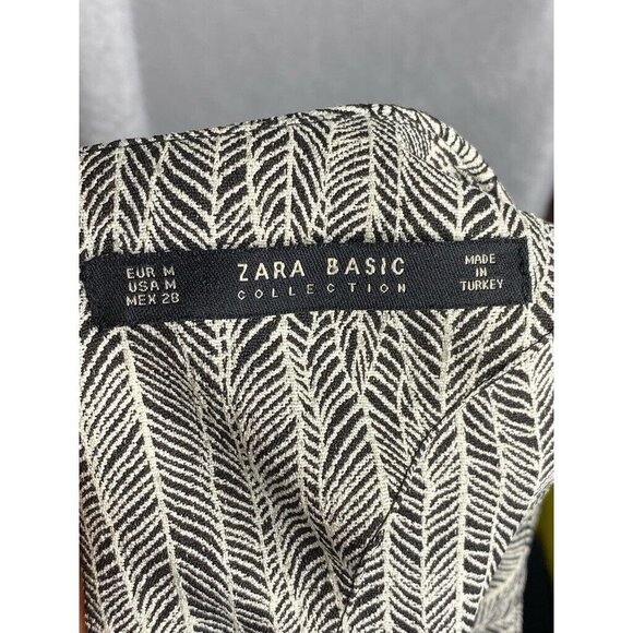 Zara Basic Collection Womens‎ Shift Dress White Black Herringbone Crew Neck M - Picture 7 of 10